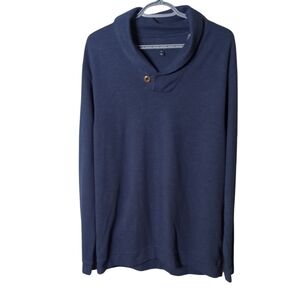 Mizzen+Main Fairway Shawl Collar Golf Pullover Navy Heather Size XL